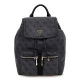 GUESS Manhattan II Flap Sırt Çantası Sırt Çantası Kömür Logosu Koyu Gri