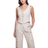 Guess Matea Regular Fit V Yaka Logo Düğmeli Yelek W5RH85WGX02 Bayan YELEK W5RH85 WGX02 F6K9