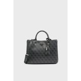Guess MERIDIAN Logolu Omuz Çantası Poliüretan Malzeme ile Orta Boy 31 x 25 x 11 cm Özellikli - Siyah
