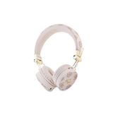 Guess Metal El Yazısı Logolu Kulak Üstü Bluetooth Kulaklık Guess Lisanslı PU Desenli Pembe