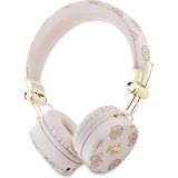 Guess Metal El Yazısı Logolu Kulak Üstü Bluetooth Kulaklık Guess Orjinal Lisanslı Pu Desenli Pembe