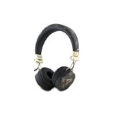 Guess Metal Üçgen Logolu Kulak Üstü Bluetooth Kulaklık Guess Lisanslı PU Desenli Siyah