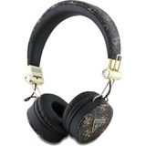 Guess Metal Üçgen Logolu Kulak Üstü Bluetooth Kulaklık Guess Orjinal Lisanslı Pu Desenli Siyah