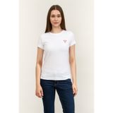 Guess Mini Triangle Kadın Slim Fit T-Shirt Beyaz