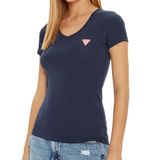 Guess Mini Triangle Slim Fit Kadın T-Shirt, Lacivert, S Beden