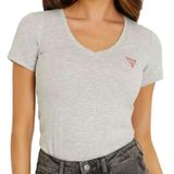 Guess Mini Triangle Slim Fit V Yaka T-Shirt, XS, W2YI45J1314, Gri, Kadın