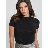 Guess Mock Kadın Slim Fit T-Shirt W4BI26J1314, Siyah, L