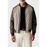Guess Monogram 4g Logolu Regular Fit Kolej Yaka Bomber Ceket M6YL13W2804 Erkek Ceket M6YL13 W2804 FN4K - Bej - Kahve