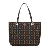 Guess Monogram Desenli Çok Bölmeli Tote Çanta -, Calebra, Kahverengi, Kadın