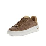 Guess Monogram Logolu Spor Ayakkabı, Bej/Kahverengi, Beyaz Platform, Kauçuk Taban, Günlük Stil