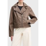 Guess Nada Slim Fit Kruvaze Yaka Kemer Detaylı Biker Ceket W6RL09WH1X0 Bayan Ceket W6RL09 WH1X0 G1EA - Kahve