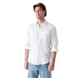 Guess Napa Erkek Keten Regular Fit Gömlek M6GH59W1827, Beyaz, L