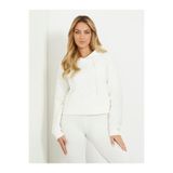 Guess New Alisa Kadın Kapüşonlu Scuba Sweatshirt, Beyaz, XL