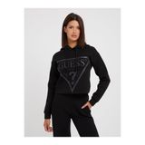 Guess New Alisa Kadın Kapüşonlu Scuba Sweatshirt, Siyah, L Beden
