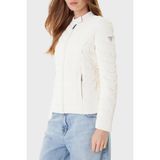 Guess New Vona Kapitoneli Regular Fit Bisiklet Yaka Logolu Mont W5YL13WHDQ0 Bayan Mont W5YL13 Whdq0 G9L9 - Ekru