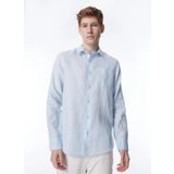 Guess Normal Mavi Düz Erkek Gömlek M2YH44WERX0G7O7_LS ISLAND LINEN SHI