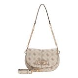 GUESS Omuz çantası askılı çanta Carrie Logo Flap Shoulder Bag Vanilya Logo krem