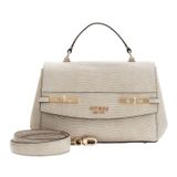 GUESS Omuz Çantası El Çantası Melinda Top Handle Flap Bag Light Taupe