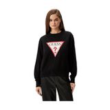 Guess Original Fleece Kadın Sweatshirt, Siyah, XS