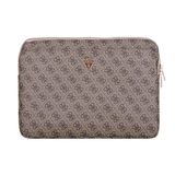 Guess Orjinal Lisanslı 4g Desenli Üçgen Logolu 14 Inç Laptop Notebook Çantası Kahverengi