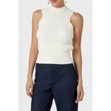 Guess Ozuna Slim Fit Yarım Balıkçı Yaka Kolsuz Örgü 3BGR395618Z Kadın Kazak 3BGR39 5618Z G1CR - Beyaz