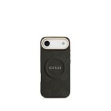 Guess Peony Serisi iPhone 17 Air Baskılı Logolu Magsafe Uyumlu Siyah Telefon Kılıfı
