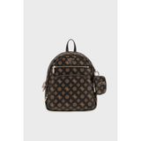 Guess Power Logolu Mini Cüzdanlı Ayarlanabilir Çift Omuz Askılı Sırt Çantası HWPG9006320 - Kahve