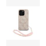 Guess PU Deri Bilek Askı İpli Yazı Logolu iPhone 15 Pro Magsafe Uyumlu Kılıf