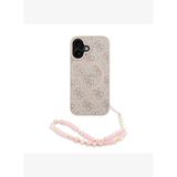 Guess PU Deri Bilek Askı İpli Yazı Logolu iPhone 16 Magsafe Uyumlu Kılıf