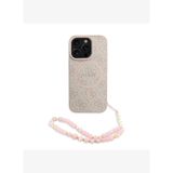 Guess PU Deri Bilek Askı İpli Yazı Logolu iPhone 16 Pro Magsafe Uyumlu Kılıf