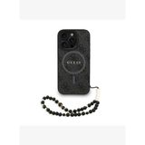 Guess PU Deri Bilek Askı İpli Yazı Logolu iPhone 16 Pro Max Magsafe Uyumlu Kılıf