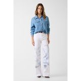Guess Rege Relaxed Fit Kadın Jean Pantolon, Beyaz, 30-34 Beden