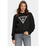Guess Regular Fit Kadın Siyah Logolu Sweatshirt