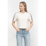 Guess Regular Fit T-Shirt, S, 5003000442, Bej, Kadın