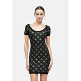 Guess Rhinestones Yün Karışımlı Taşlı Fitted Fit Mini Boy Elbise W6RK92Z3JD2 Bayan ELBİSE W6RK92 Z3JD2 JBLK