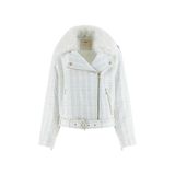 Guess Sandra Biker Ceket, S, W5BL16W2382, Beyaz, Kadın