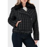 Guess Sandra Regular Fit Yumuşak Tüy Detaylı Yaka Fermuarlı Ceket W5BL16W2382 Bayan Ceket W5BL16 W2382 Jblk - Siyah - XS