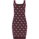 Guess Sarah 4G Kolsuz Triko Kadın Bordo Elbise W4bk98z3jd2-F4t5