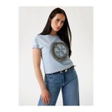 Guess Shaded Slim Fit T-Shirt, S, W5YI14I3Z14, Mavi, Kadın