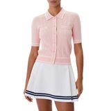 Guess Shari Logolu Slim Fit Örgü Detaylı Kısa Kollu Triko Hırka V6RR02Z4652 Bayan HIRKA V6RR02 Z4652 G66E