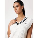 Guess Sleeveless Kadın Aktif Modal Karışımlı Triko Yelek V5GR00Z3FB1, Beyaz, M