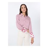 Guess Slim Fit Düz Pembe Kadın Gömlek LS ALEXANDRA SHIRT - RECY POLY UMA