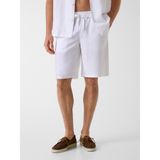 Guess Slub Erkek Keten Karışımlı Loose Fit Şort F6GD01WN202, Beyaz, L