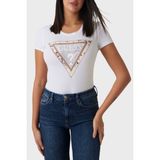 Guess Ss Cn Cheeta Pamuklu Slim Fit Bisiklet Yaka Logolu T Shirt W5RI22J1314 Bayan T Shirt W5RI22 J1314 G011