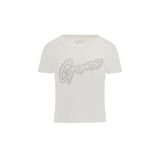Guess Ss Cn Rib Kadın T-Shirt W5RI68KA0H1, Beyaz, M