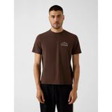 Guess Stan Erkek Aktif Regular Fit T-Shirt - Kahverengi - M