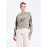 Guess Studded Kadın Sweatshirt, Yeşil, Xs