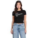 Guess Studs Slim Fit T-Shirt, L, W6RI22KA0H1, Siyah, Kadın