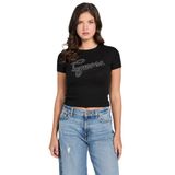 Guess Studs Slim Fit T-Shirt, XL, W6RI22KA0H1, Siyah, Kadın