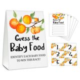Guess the Baby Food Parti Oyunları, Baby Shower Oyun Seti, 1 Ayakta İşaret + 25 Cevap Kartı + 6 Numara Kartı, Küçük Tatlı Cinsiyet Gösterimi Parti Süslemeleri Malzemeleri -A07
